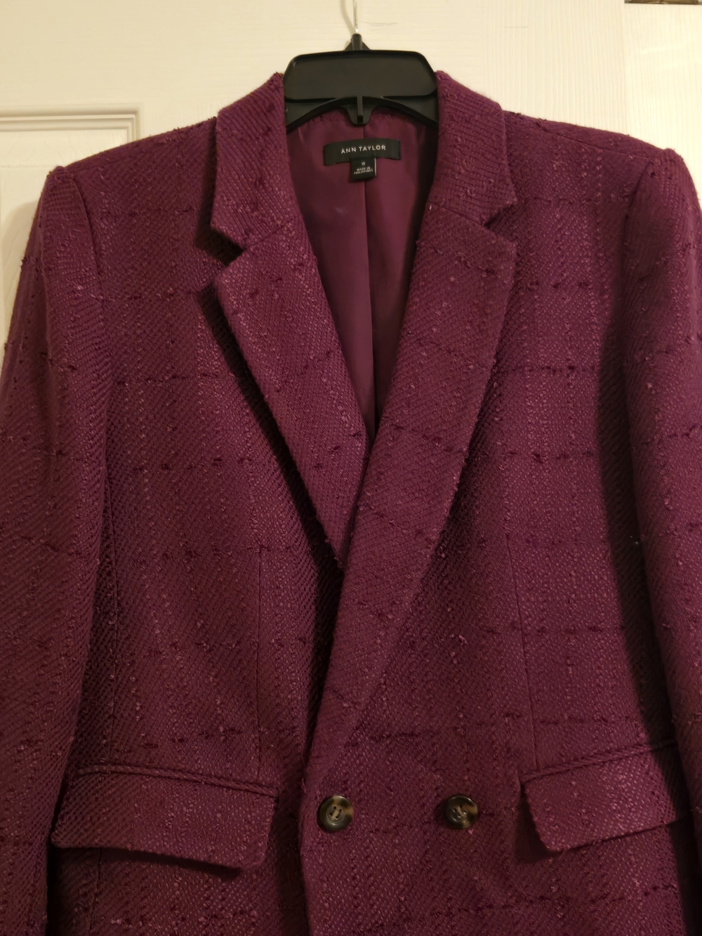 Ann Taylor Women's Plum Textured Blazer